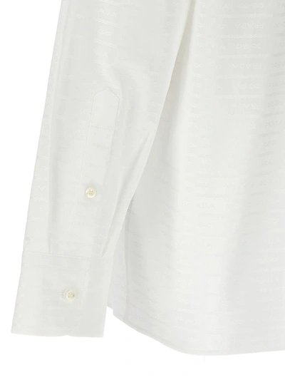 Shop Prada Jacquard Logo Shirt In White