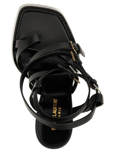 Shop Saint Laurent 'carine' Sandals In Black