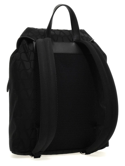Black Iconographe Nylon Backpack for Man in Black