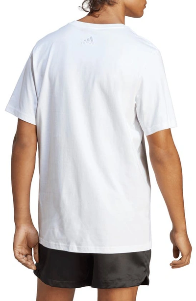 Shop Adidas Originals Adidas Single Jersey Cotton Big Logo Graphic T-shirt In White