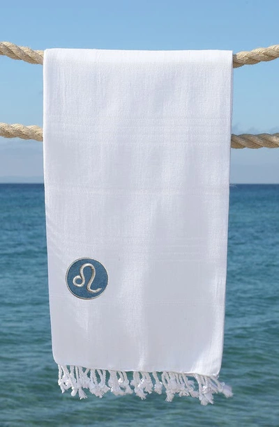 Shop Linum Home Textiles Summer Fun Horoscope Pestemal Beach Towel In White Leo
