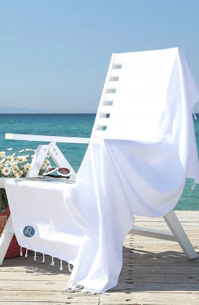Shop Linum Home Textiles Summer Fun Horoscope Pestemal Beach Towel In White Leo