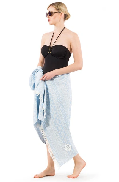 Shop Linum Home Textiles Sea Breeze Horoscope Pestemal Beach Towel In Sky Blue Scorpio