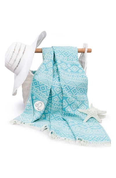 Shop Linum Home Textiles Sea Breeze Horoscope Pestemal Beach Towel In Turquoise Leo