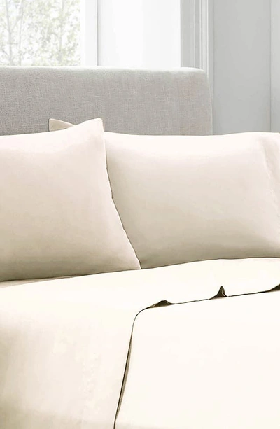 Shop Linum Home Textiles 400 Thread Count Luxury Solid Sateen King Pillowcase In Ecru