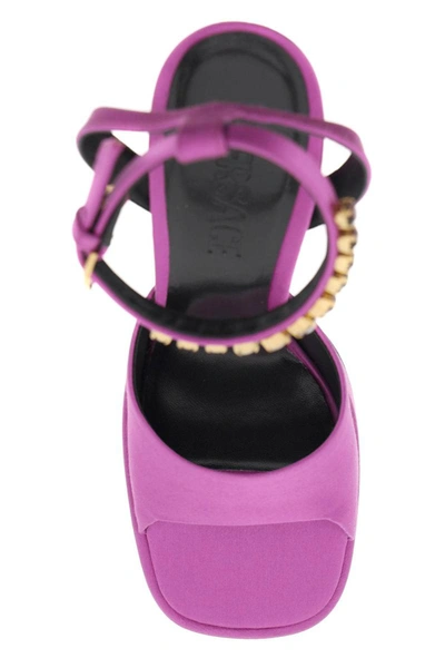 Shop Versace 'aevitas' Sandals In Purple