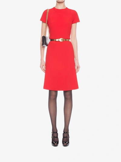 Shop Alexander Mcqueen Cap Sleeve Flared Dress