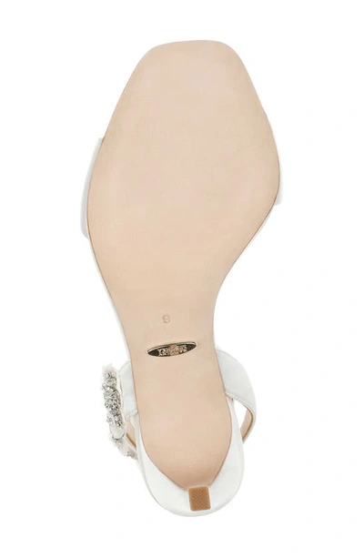 Shop Badgley Mischka Tisha Embellished Ankle Strap Sandal In Soft White