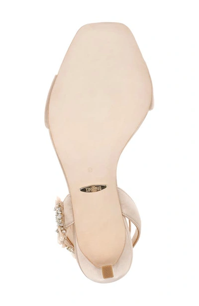Shop Badgley Mischka Tisha Embellished Ankle Strap Sandal In Nude