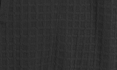 Max Studio Waffle Knit Long Sleeve Pullover In Black