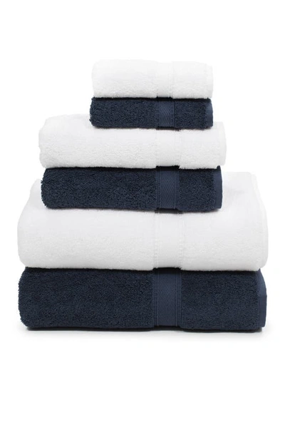 Linum Home Textiles Sinemis Terry 6-piece Towel Set In Navy/white