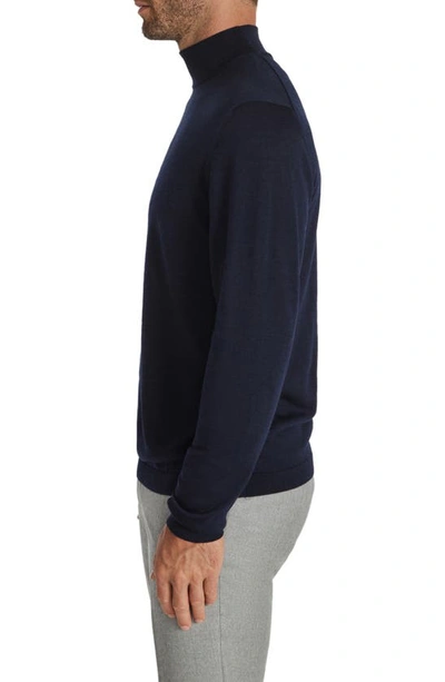 Shop Jack Victor Beaudry Mock Neck Wool Blend Sweater In Navy
