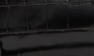 Shop Aldo Yvanax Croc Embossed Faux Leather Top Handle Bag In Black/ Black