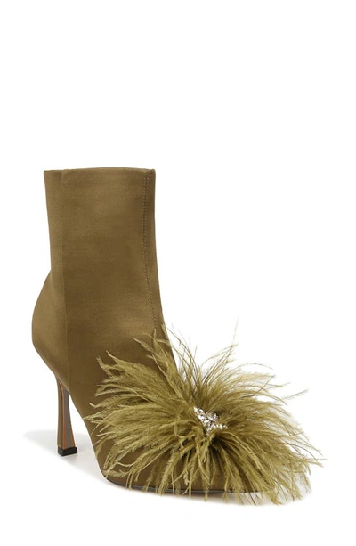 Shop Sam Edelman Ency Pointed Toe Bootie In Olive