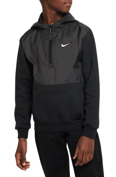 Shop Nike Kids' Outdoor Play Half Zip Hoodie In Black