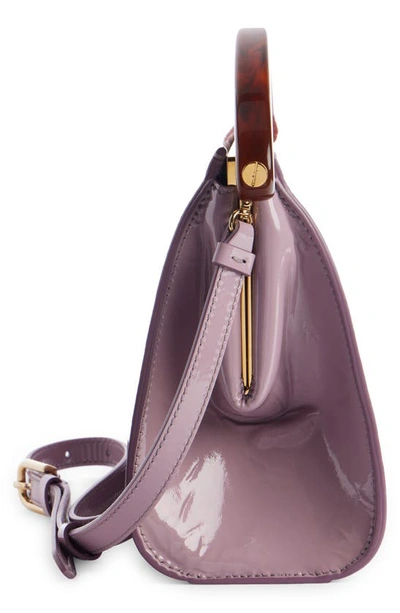 Shop Dries Van Noten Boxed Patent Leather Handbag In Lilac 403