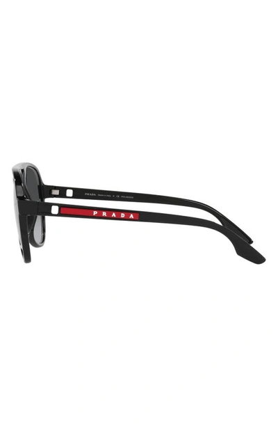 Shop Prada 59mm Gradient Polarized Pilot Sunglasses In Black
