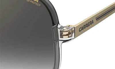 Shop Carrera Eyewear 64mm Oversize Aviator Sunglasses In Grey/ Gray Sf Gd Sp