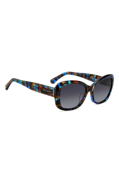 Shop Kate Spade Elowen 55mm Gradient Round Sunglasses In Black Blue Havana/ Grey