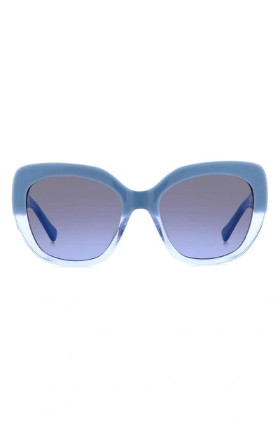 Shop Kate Spade Winslet 55mm Gradient Round Sunglasses In Blue/ Grey Shaded Blue
