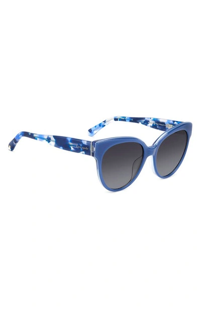 Shop Kate Spade Aubriela 55mm Gradient Round Sunglasses In Blue/ Grey Shaded
