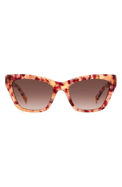 Shop Kate Spade Fay 54mm Gradient Cat Eye Sunglasses In Pink Havana/ Brown Gradient