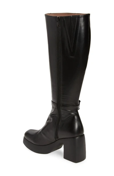 Wonders Platform Boot In Black Leather