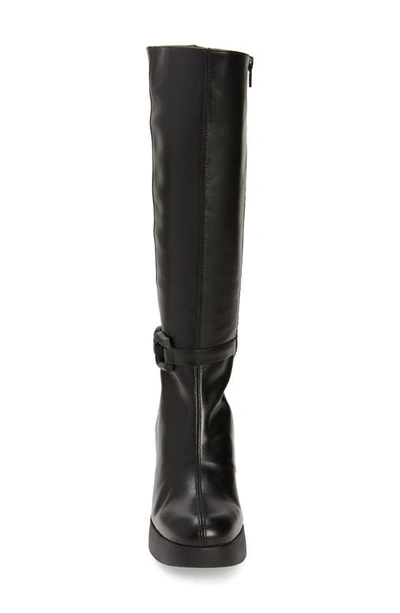 Wonders Platform Boot In Black Leather