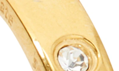 Shop Kate Spade Crystal Station Hoop Earrings In Clear/ Gold