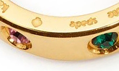 Kate Spade New York Set In Stone Huggie Multicolor Hoop Earrings In Yellow Gold Multi