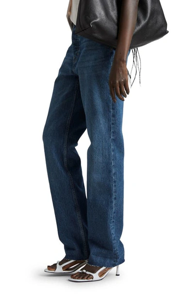 Shop & Other Stories Raw Hem Straight Leg Organic & Recycled Cotton Jeans In River Blue