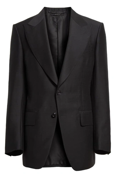 Shop Tom Ford Atticus Wool & Silk Organza Evening Jacket In Black