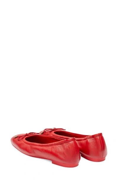 Stuart Weitzman Bardot Lambskin Bow Ballerina Flats In Cherry