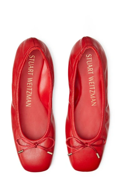 Shop Stuart Weitzman Bow Flat In Cherry