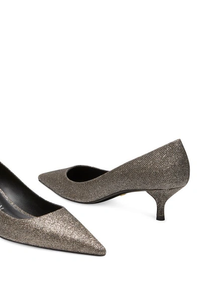 Stuart Weitzman Stuart Shimmer Kitten-heel Pumps In New Pyrite