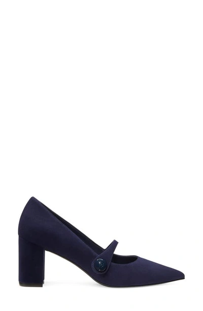 Shop Stuart Weitzman Sw 75 Pointed Toe Mary Jane Pump In Nice Blue