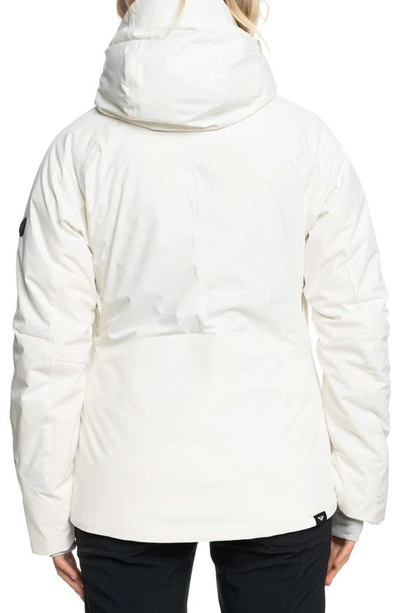 Shop Roxy Dusk Warmlink Hooded Snow Jacket In Egret