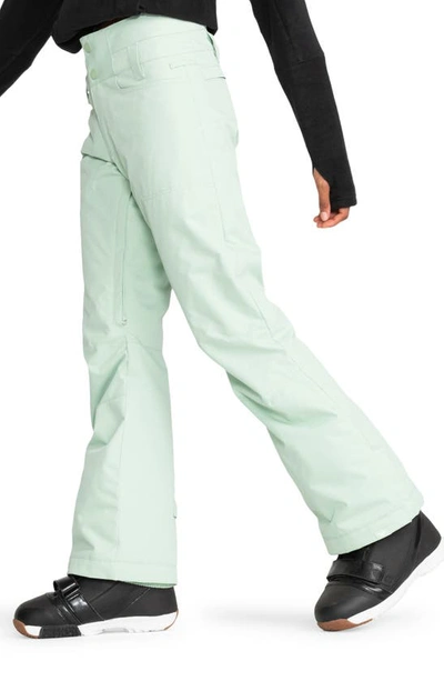 Shop Roxy Diversion Waterproof Shell Snow Pants In Cameo Green