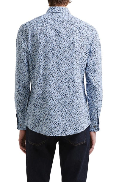 Shop French Connection Premium Floral Button-up Oxford Shirt In Blue Ditzy