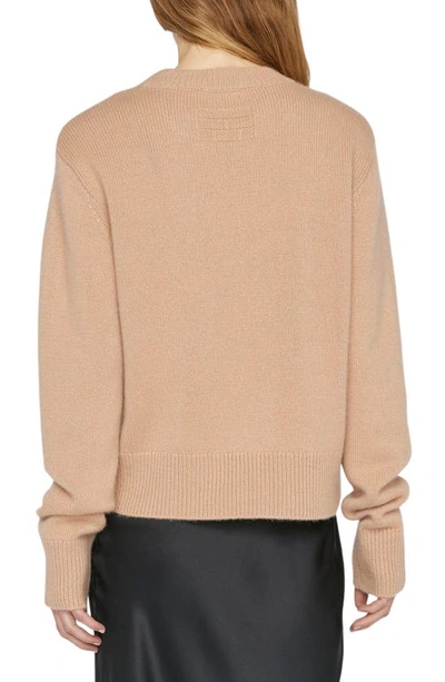 Shop Frame Cashmere Crewneck Sweater In Blush