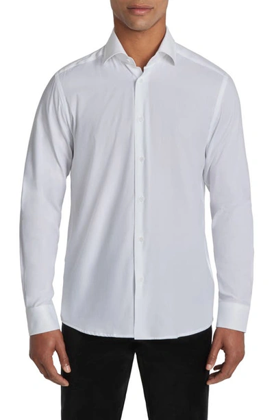 Shop Jack Victor Aurelio Cotton & Silk Blend Dress Shirt In White