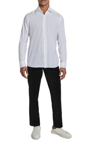 Shop Jack Victor Aurelio Cotton & Silk Blend Dress Shirt In White