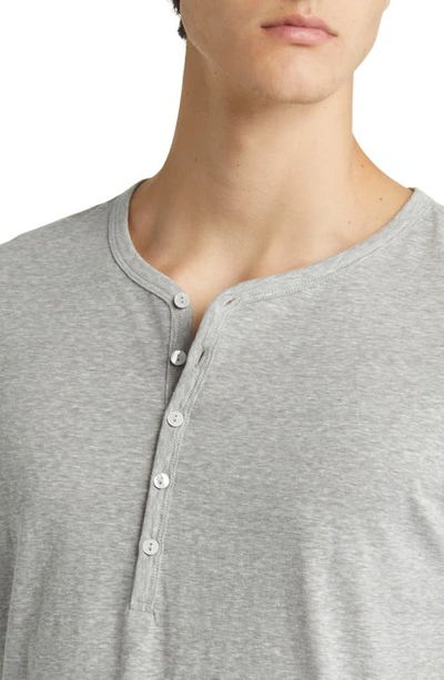 Shop Daniel Buchler Heathered Recycled Cotton Blend Henley Pajama T-shirt In Light Grey
