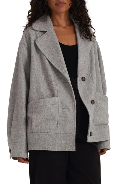 Shop Favorite Daughter The Nico Herringbone Jacket In Grey Herringbone