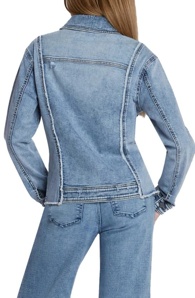 Shop Wash Lab Denim Split Denim Jacket In Country Blue