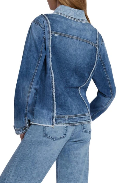 Shop Wash Lab Denim Split Denim Jacket In Folk Blue