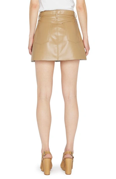 Shop Frame Le High & Tight Recycled Leather Blend Skirt In Light Camel