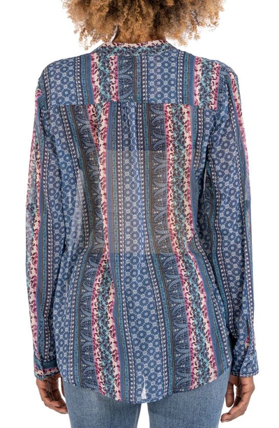 Shop Kut From The Kloth Jasmine Chiffon Button-up Shirt In Vannes-deep Sea