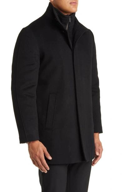 Shop Cardinal Of Canada Mont Royal Insulated Wool & Cashmere Jacket With Bib In Black