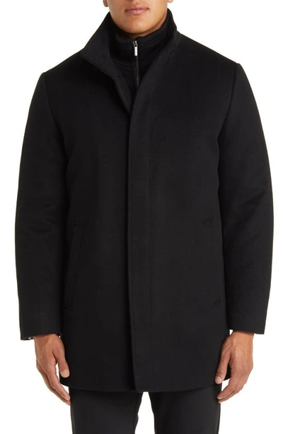 Shop Cardinal Of Canada Mont Royal Insulated Wool & Cashmere Jacket With Bib In Black